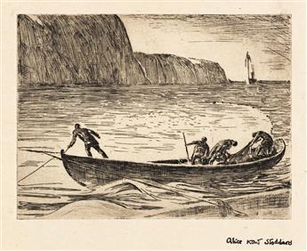 ALICE KENT STODDARD Group of 4 etchings of Monhegan Island.